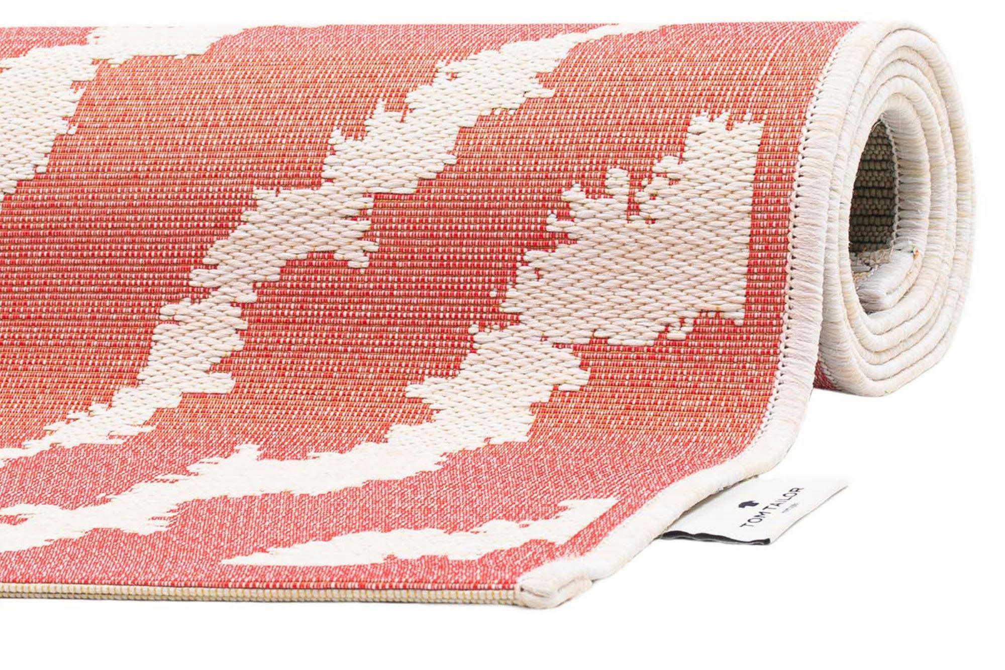 GARDEN - Tapis moderne outdoor d'extérieur tissé plat rose 70x120