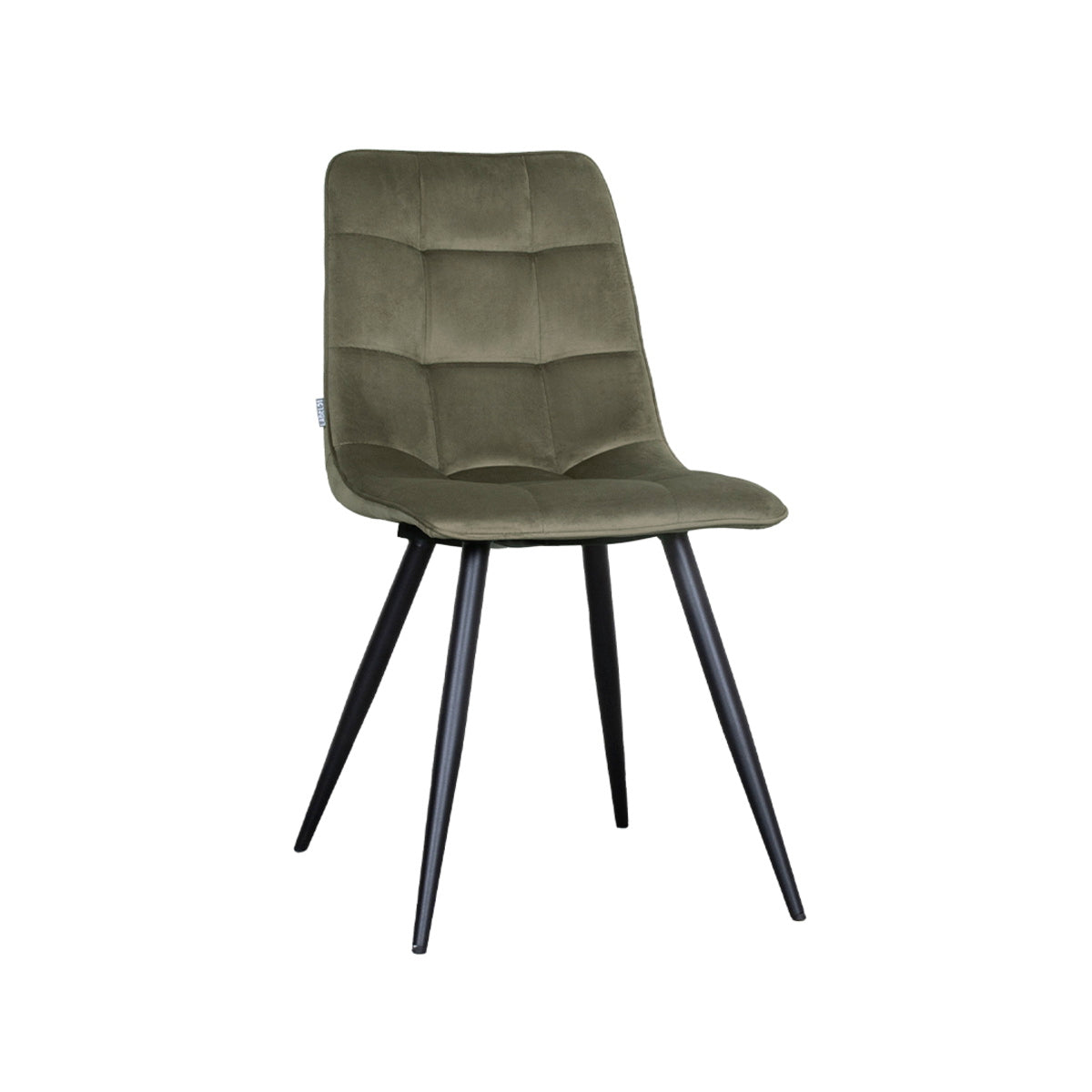LABEL51 Eetkamerstoel Bistro - Donkergroen/Zwart Velvet - Set van 4