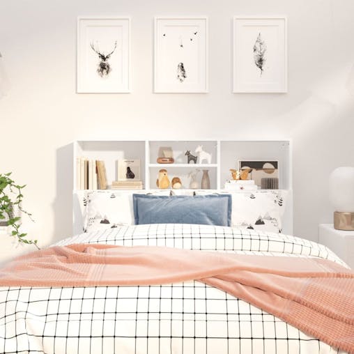 NNEVL Headboard Cabinet White 120x19x103.5 cm
