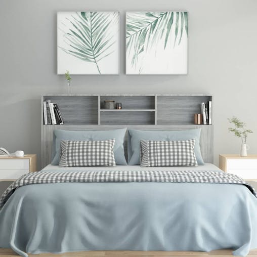 NNEVL Headboard Cabinet Grey Sonoma 160x19x103.5 cm