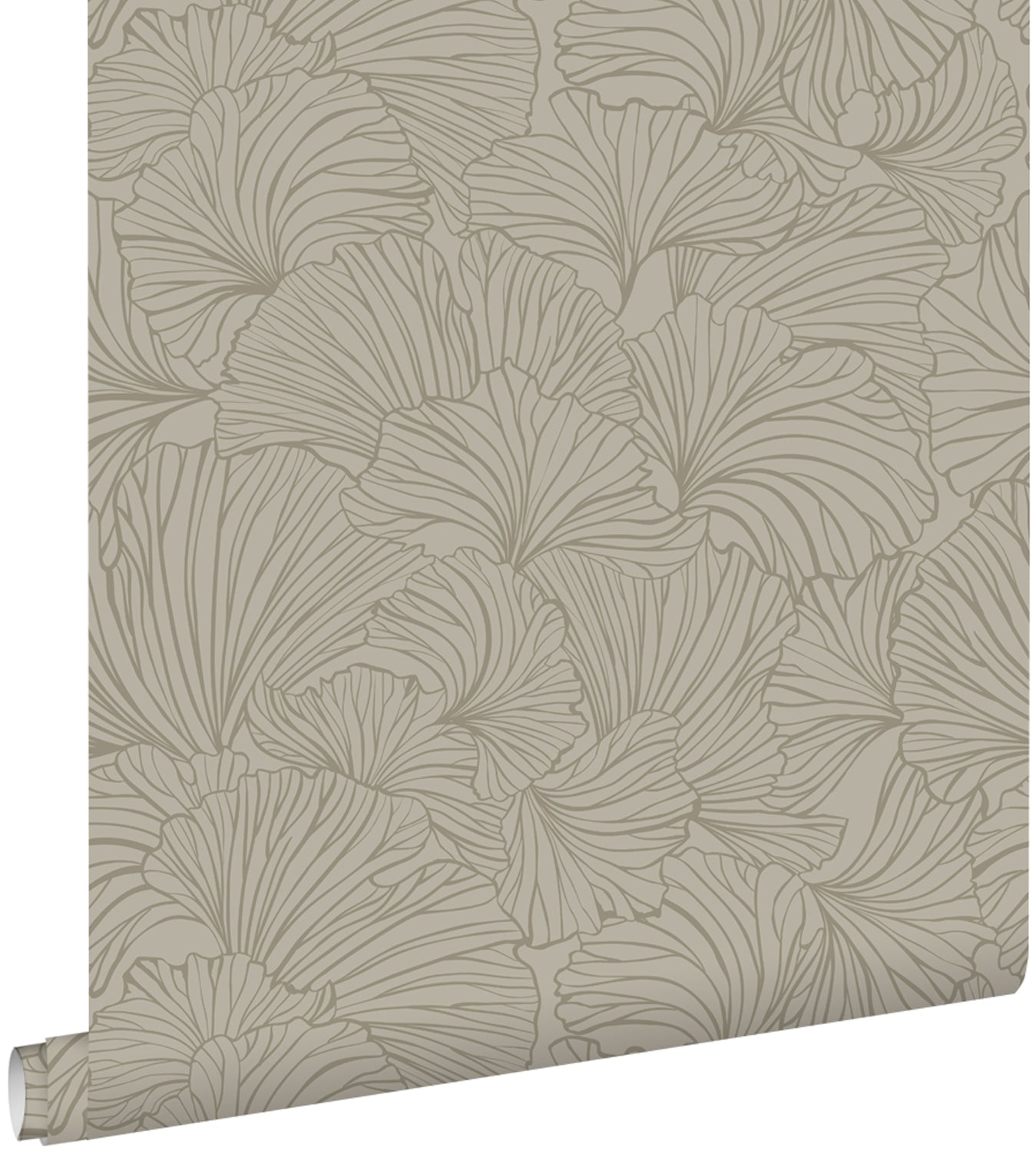 ESTAhome behang ginkgo bladeren taupe - 53 cm x 10.05 m - 139615