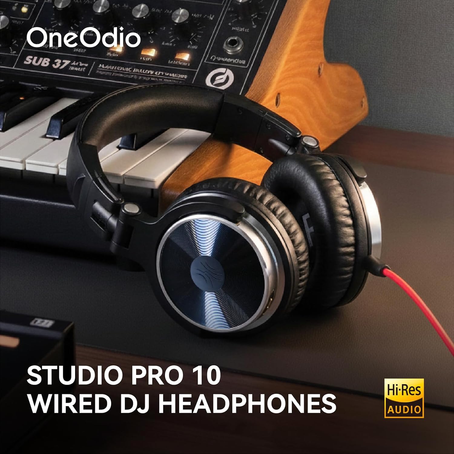 OneOdio Wired Over Ear Headphones Hi-Res Studio Monitor & Mixing DJ Stereo Headsets with 50mm Drivers and 1/4 to 3.5mm Jack for AMP Computer Recording Podcast Keyboard Guitar Laptop - Black