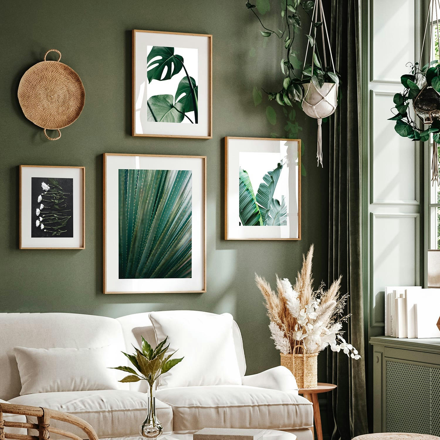 DÉCORATION MURALE - Décoration murale avec cadre en chêne - Botanique