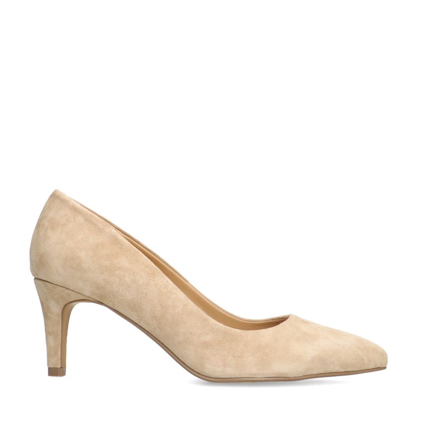 Manfield Beige suède pumps