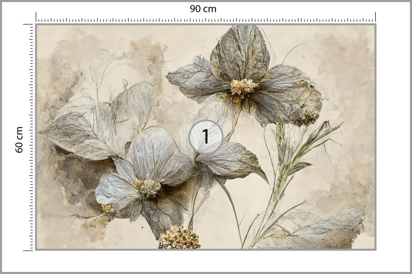Fototapeta Abstrakcyjny Kwiat W Stylu Vintage 90x60cm