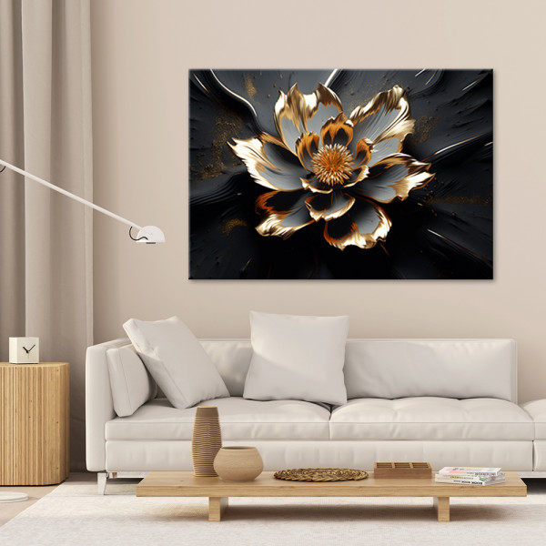 Feeby Obraz na płótnie, 3D Abstrakcyjny kwiat glamour 60x40