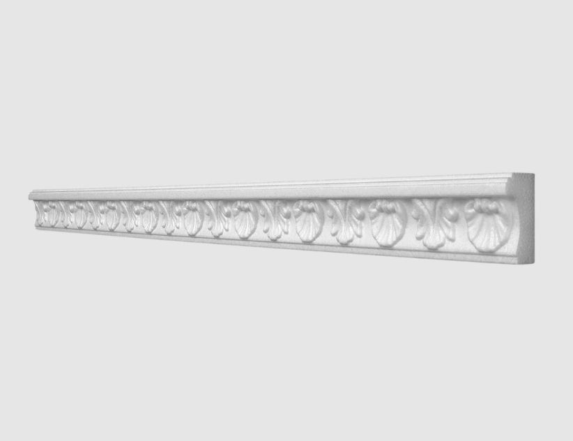 Styropor-Zierleiste Weiß mit Ornamenten 38×19mm