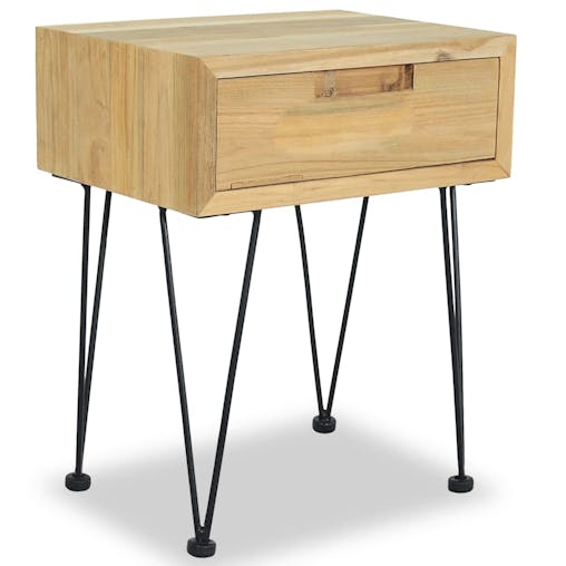 NNEVL Bedside Cabinet 40x30x50 cm Solid Teak