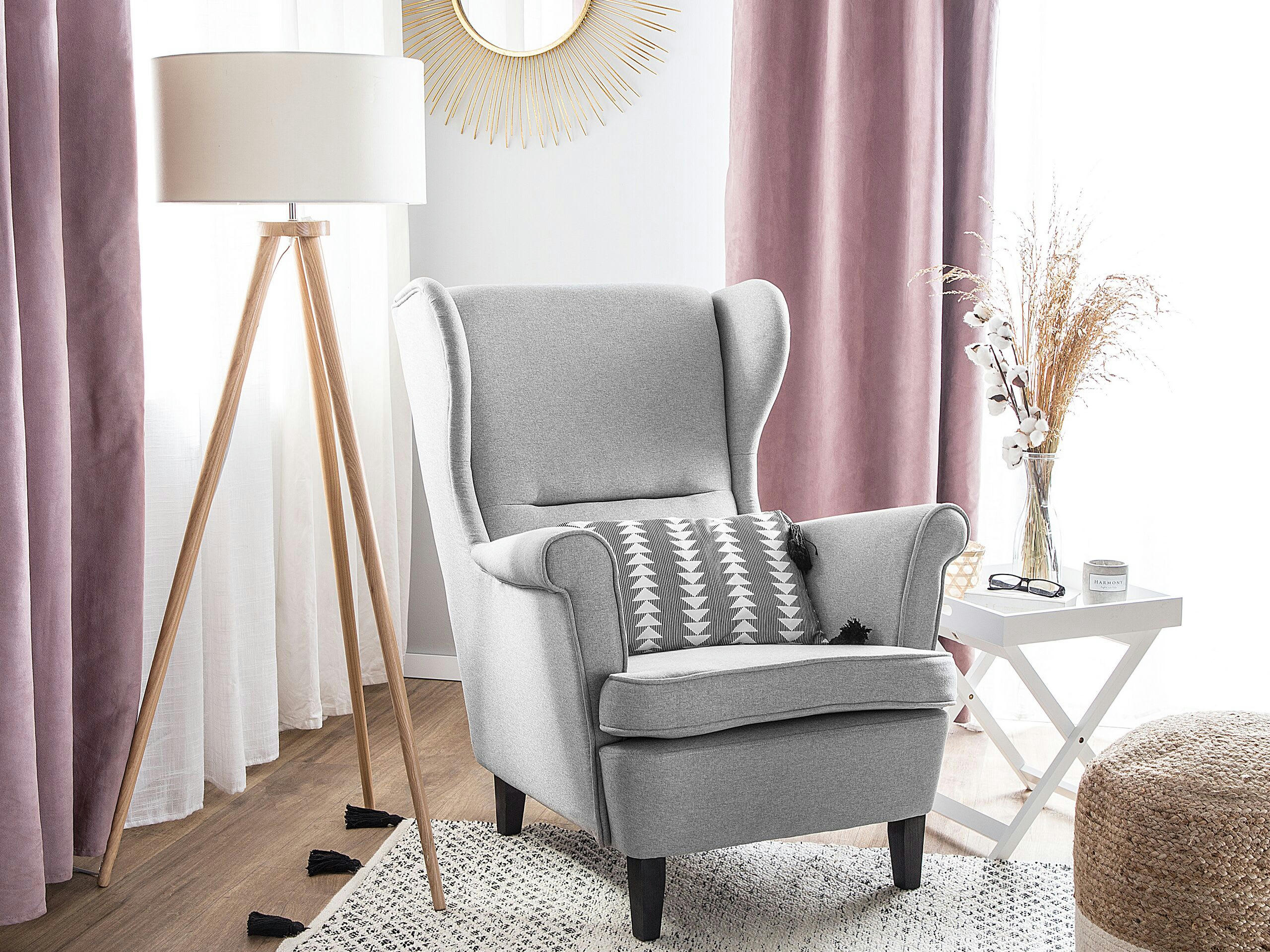 ABSON - Fauteuil en tissu gris