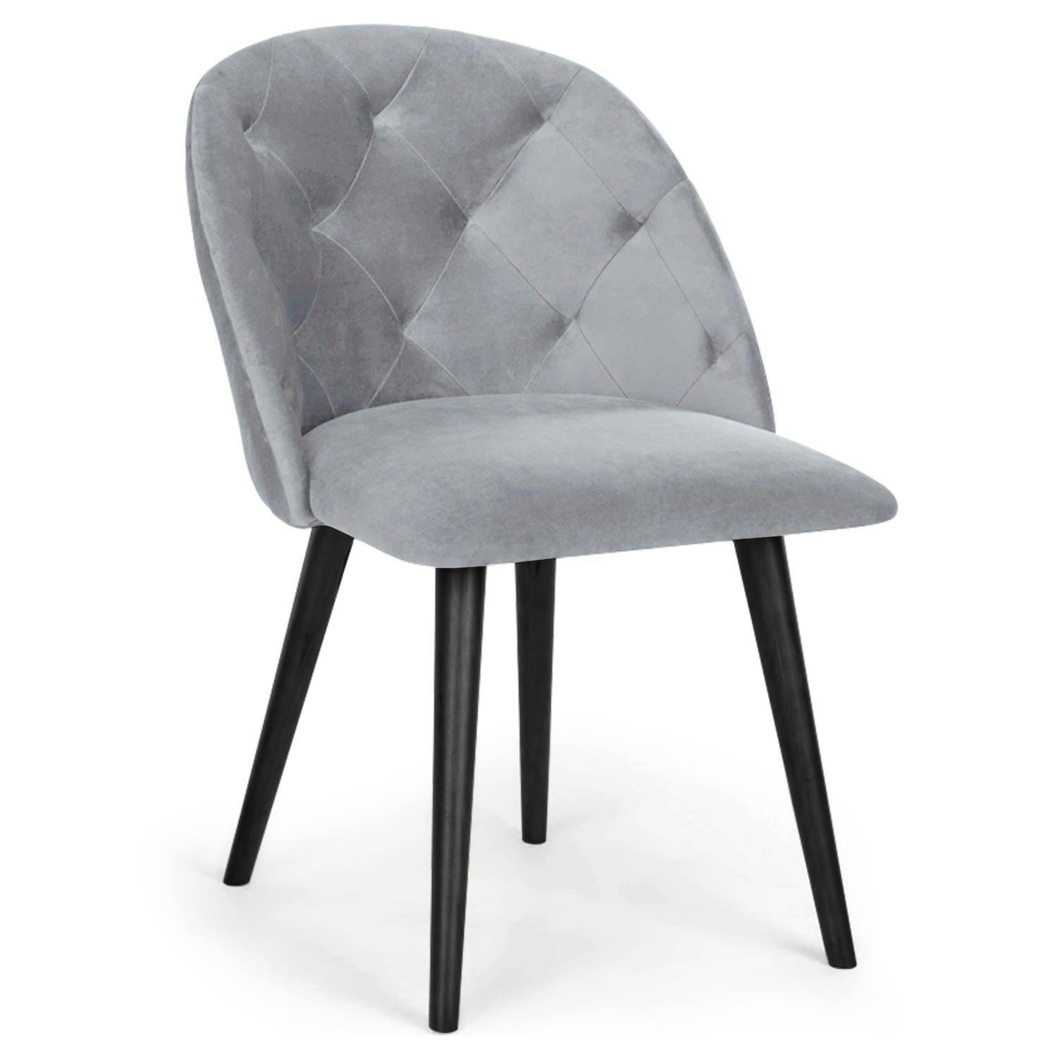 HONOR - Chaise velours argent