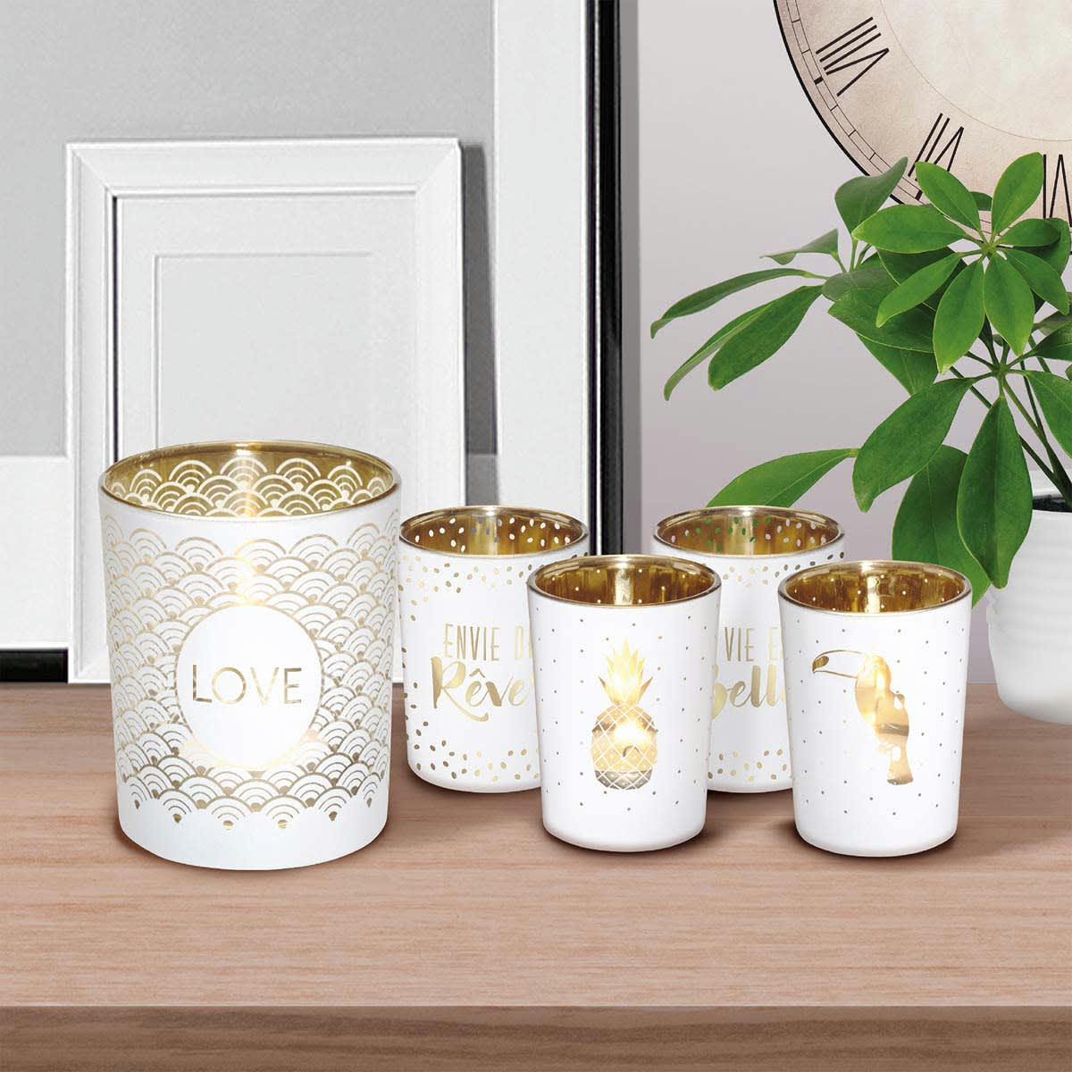 - Lot de 2 photophores maman et je t'aime