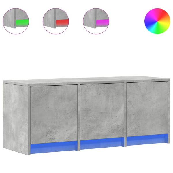 Szafka TV z LED szarość betonu 97x34x40 cm