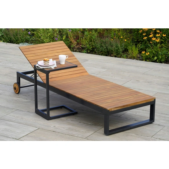 Gartenliegen-Set »Santorin«, 2-tlg., Aluminium/Akazie, natur