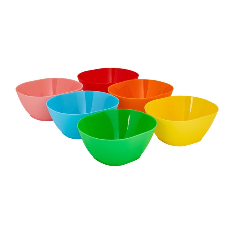 Schaaltjes - multikleur - kunststof - &Oslash;12 cm - set van 6