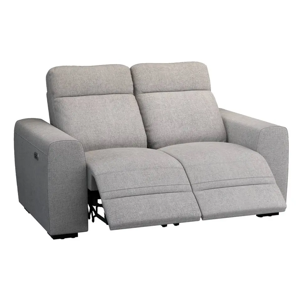 Bank James elektrisch verstelbaar 2-zits - stof Belfast - grijs