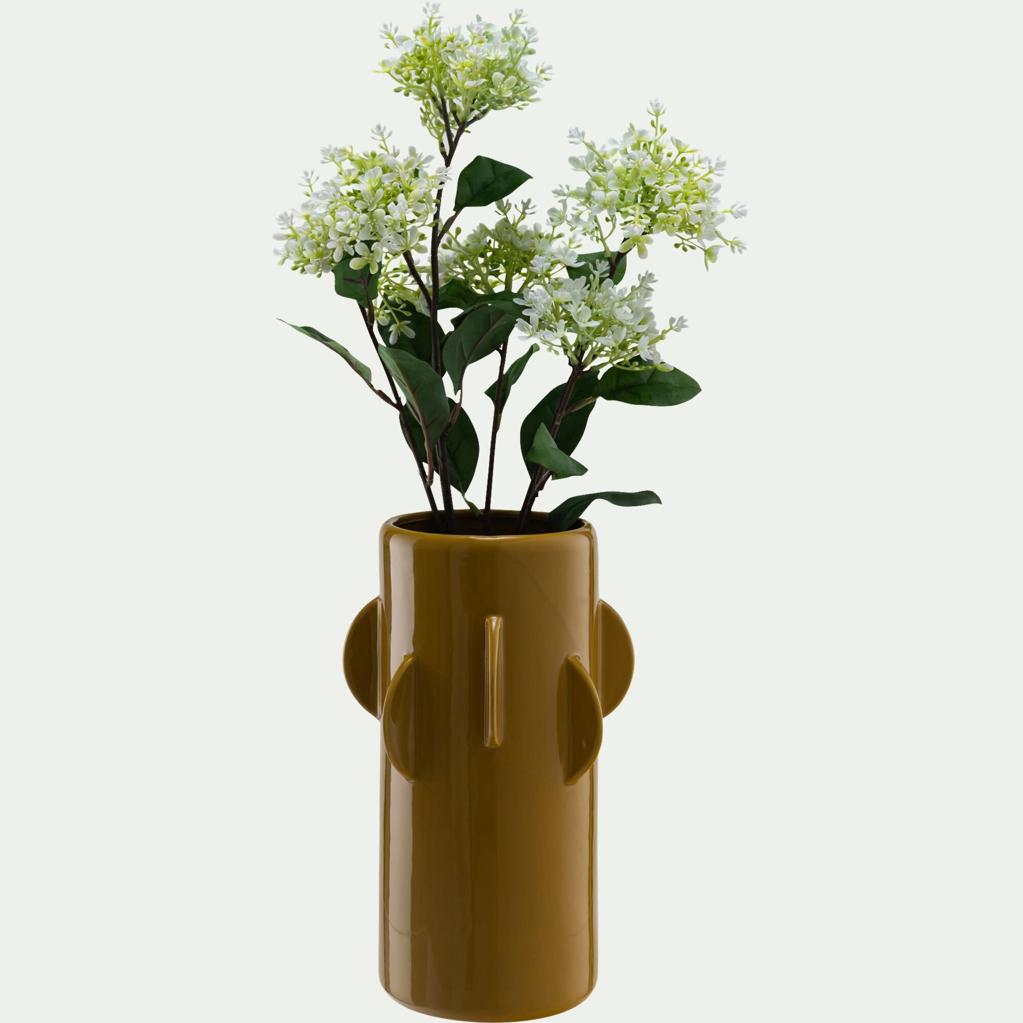 MATHA - Vase contemporain en dolomite H28cm - jaune