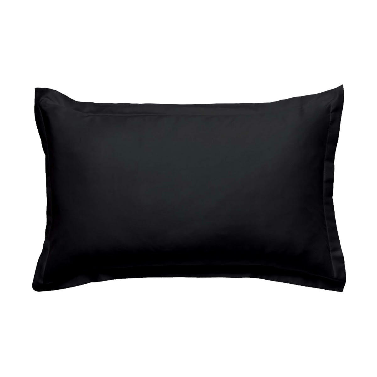 COTON UNIS - Taie d'oreiller coton  unie noir 50x70cm