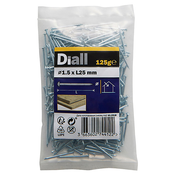 Clous à tête bombée en acier zingués 1,5x25 - 125g