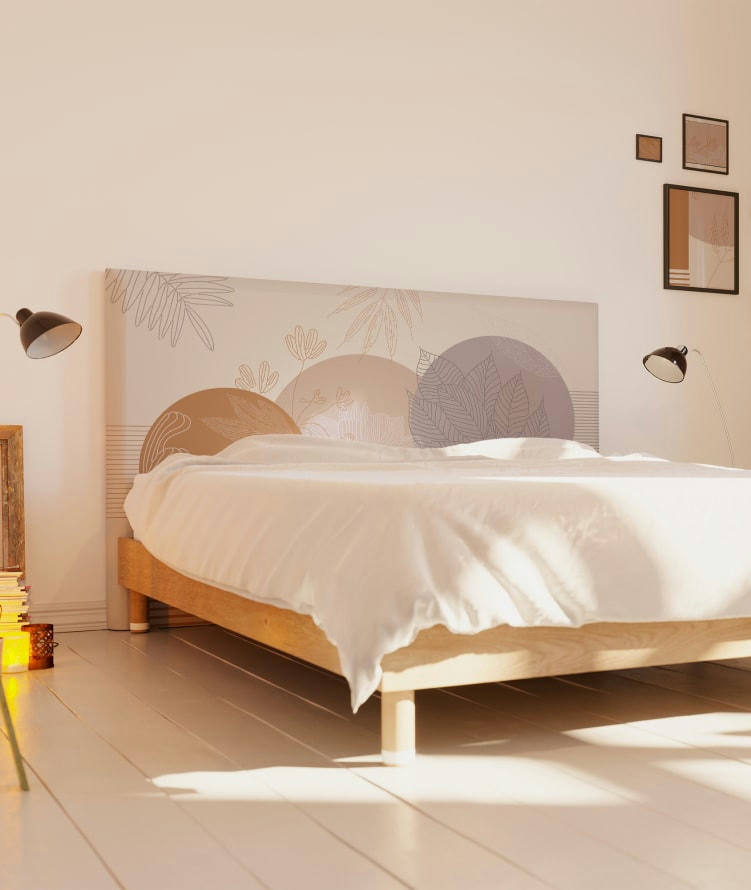 WABI SABI - Tête de lit avec housse Beige 140 cm