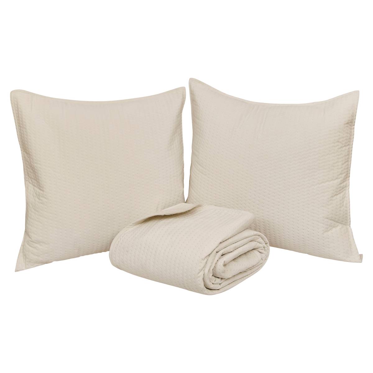 Bedspread and 2 pillowcases "Lilou" Ivory, 260x240 cm