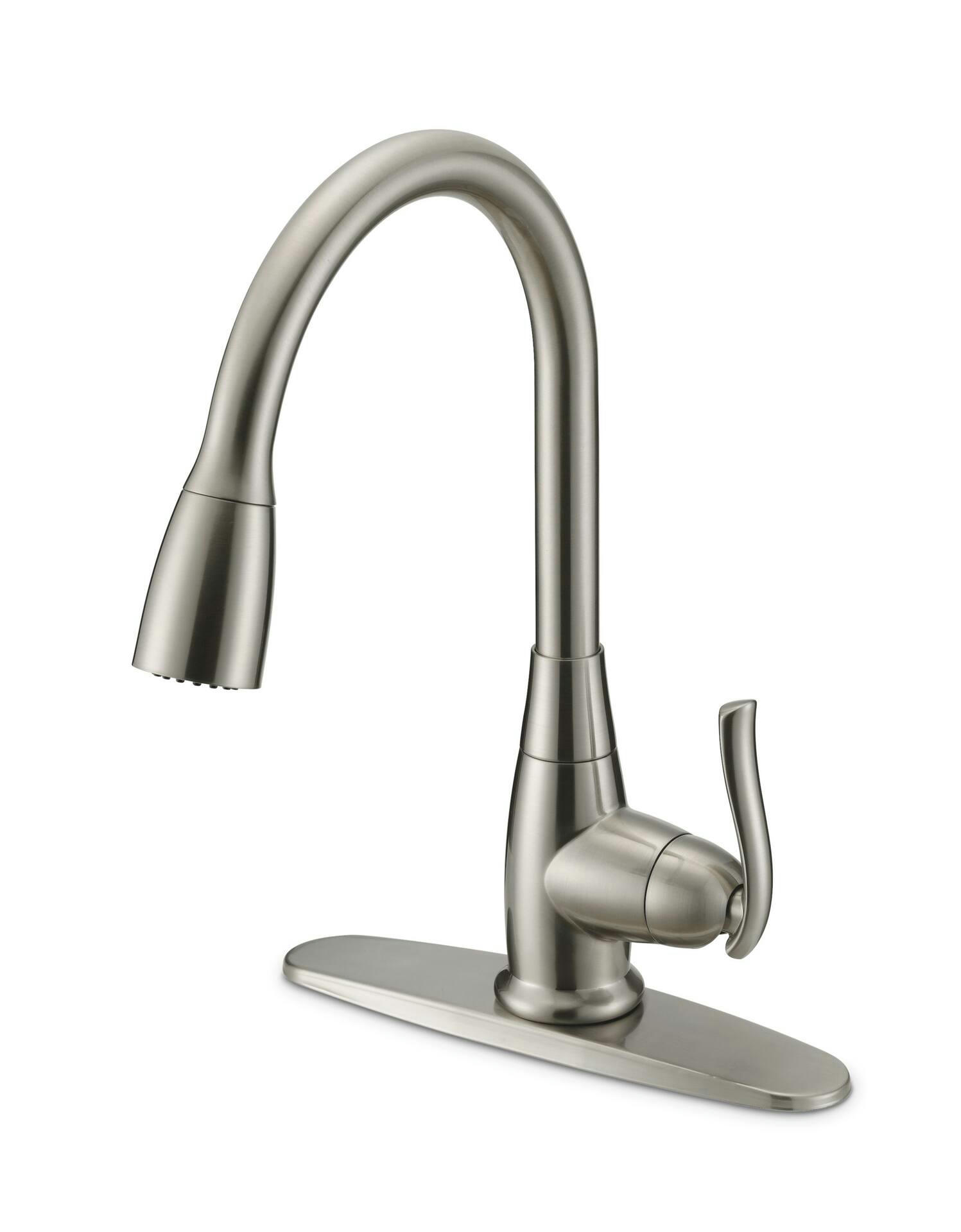 Danze Terrazo Single Handle Pull Down Kitchen Faucet, Stainless Steel