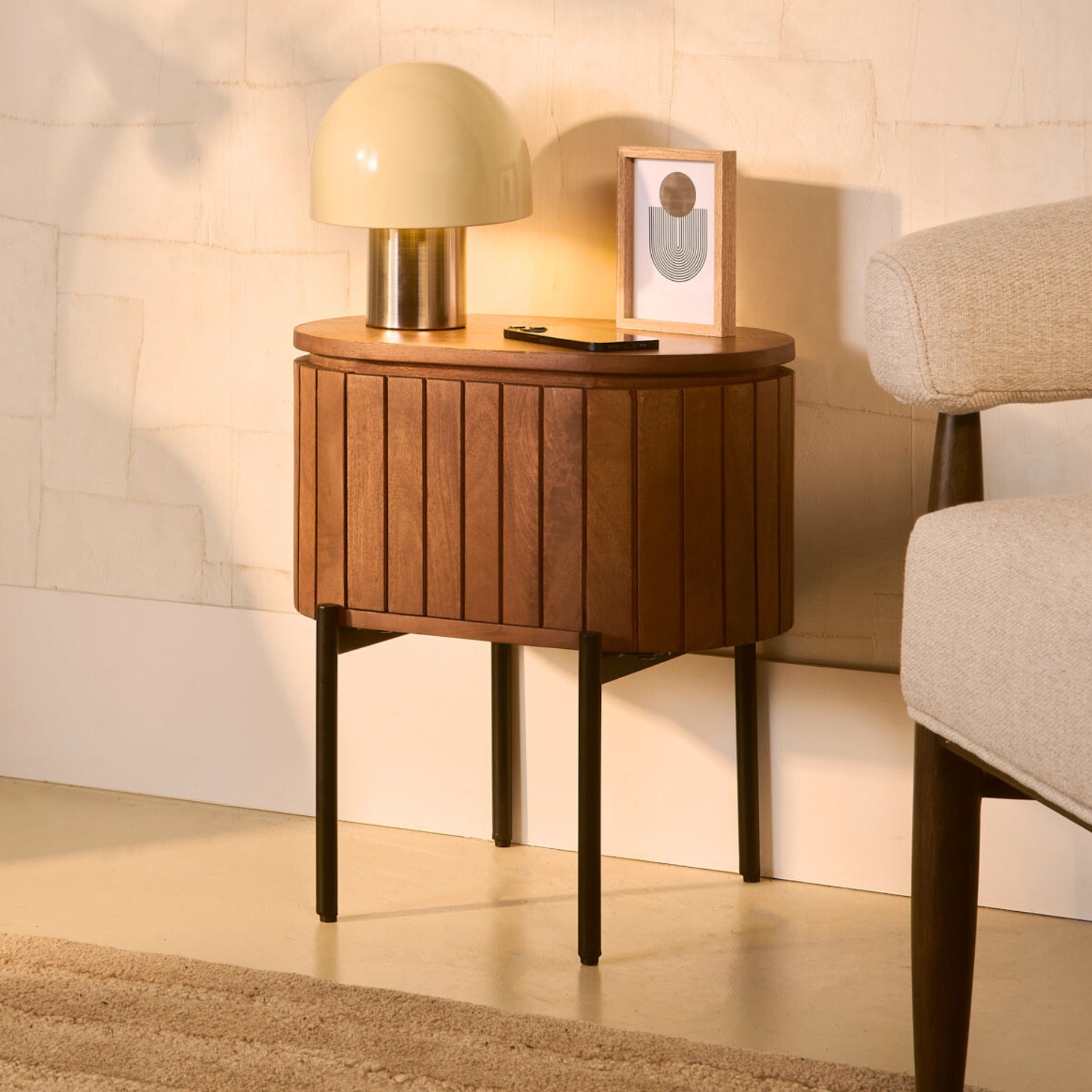 by fonQ Runo Nachtkastje Staand - Lichtbruin