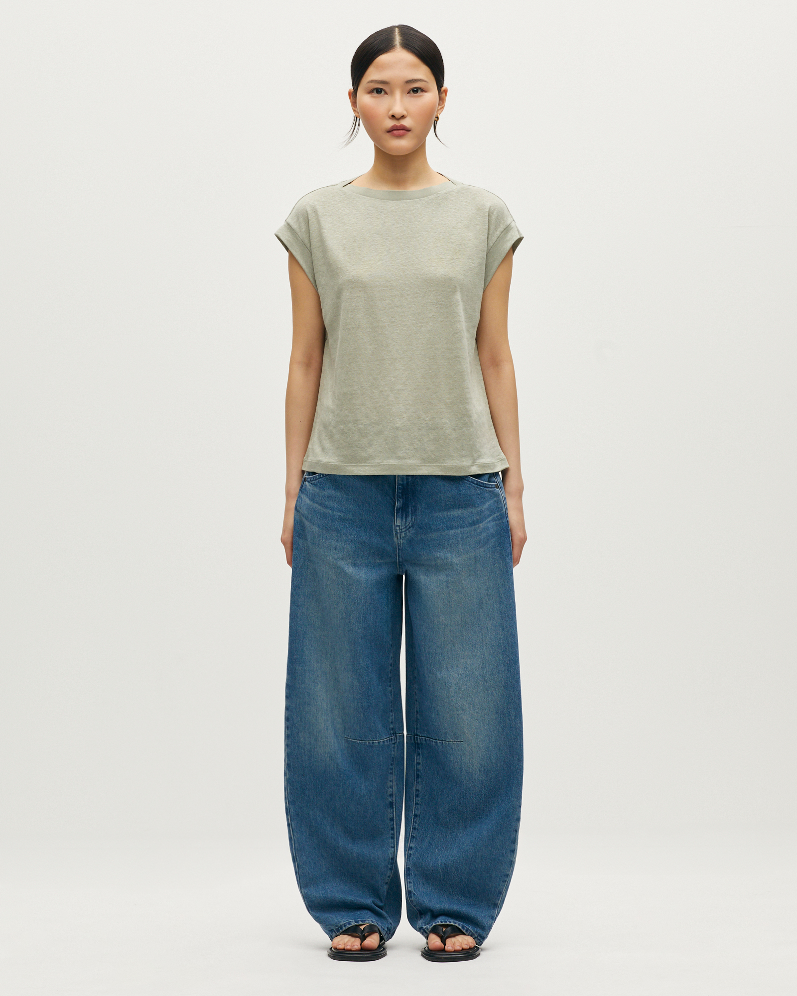 T-shirt boxy en lin KARO