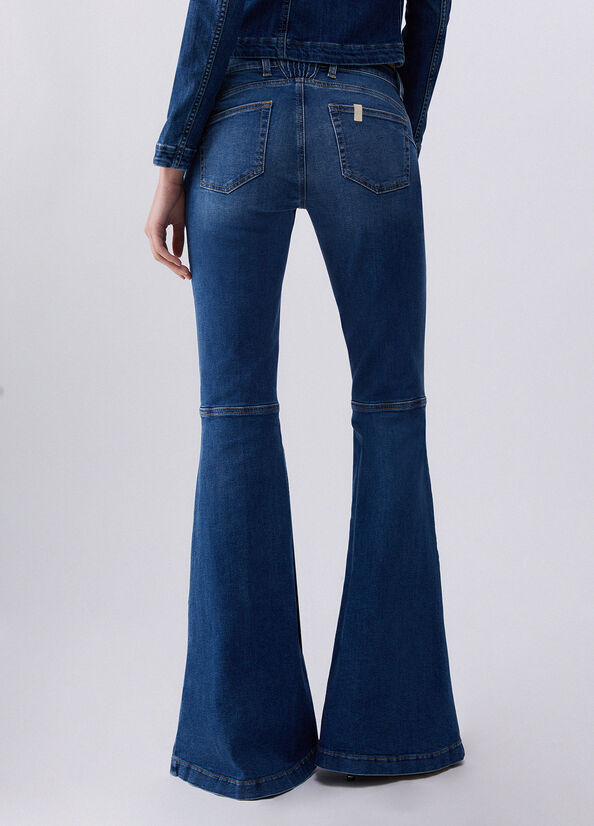 Jeans super flare a vita bassa