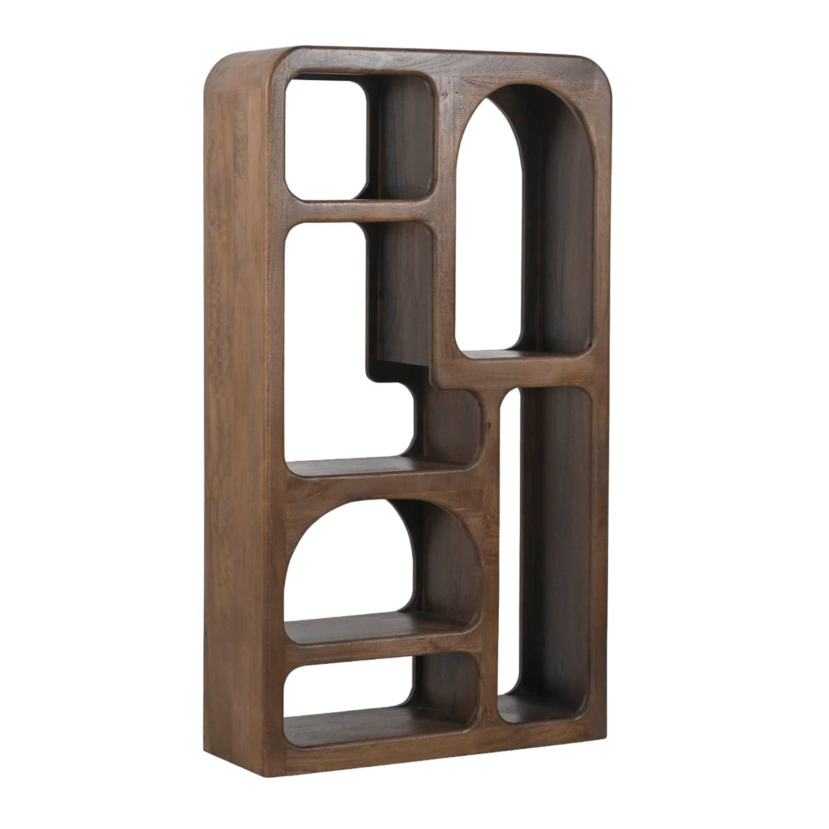 Giga Meubel Vakkenkast Yuki - Donkerbruin Hout - 90x34x160cm