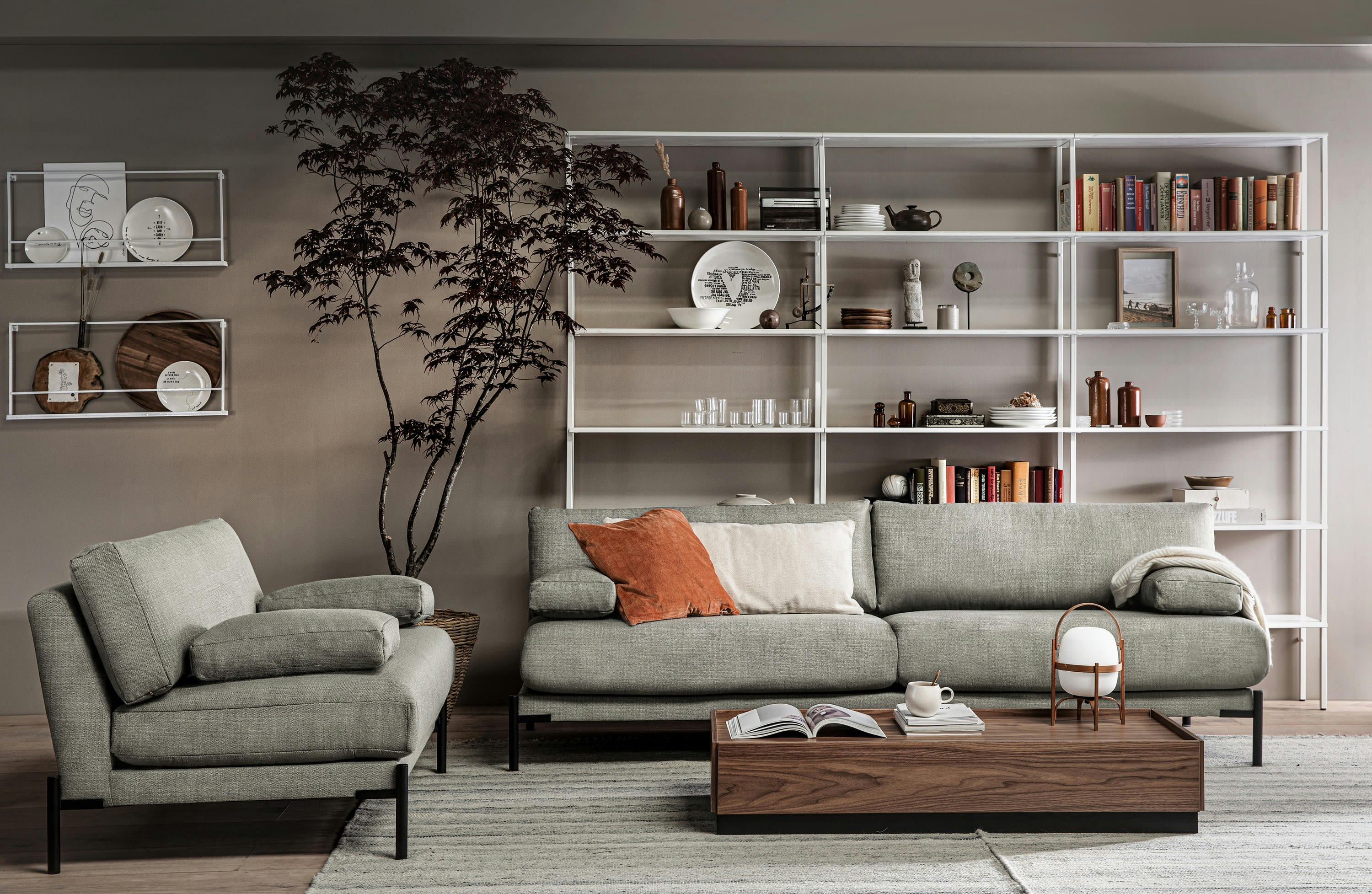 SLEEVE - Canapé 3 places en tissu gris