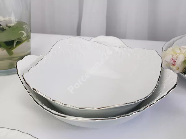 Serwis obiadowy na 6 osób (25 el.) Ćmielów - Rococo 3605 PLATYNOWA LINIA