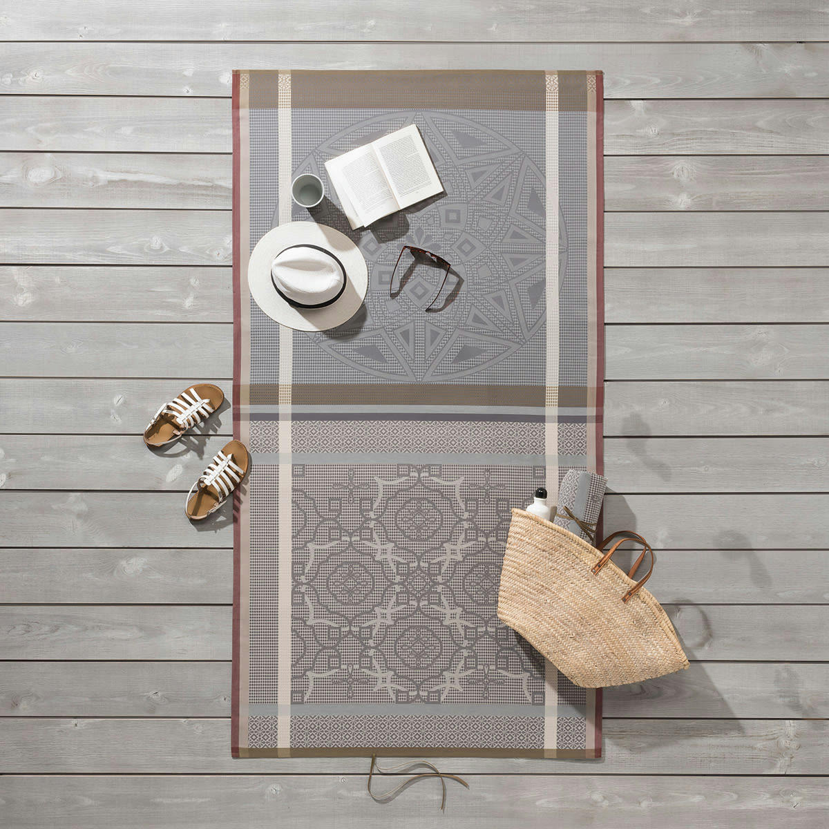 ZELLIGE - Pareo en coton mica 100 x 200