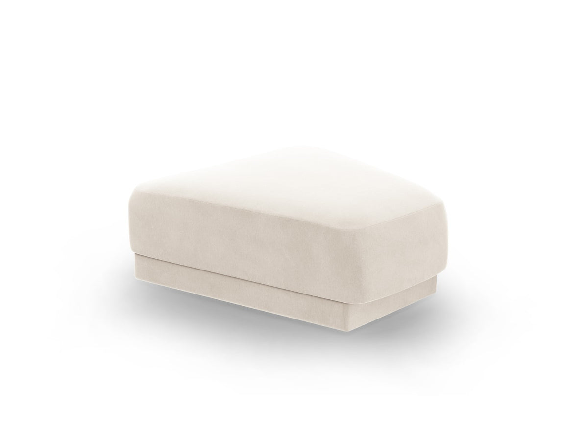 Micadoni Poef Miley flueel, lichtbeige - 79x88x40cm