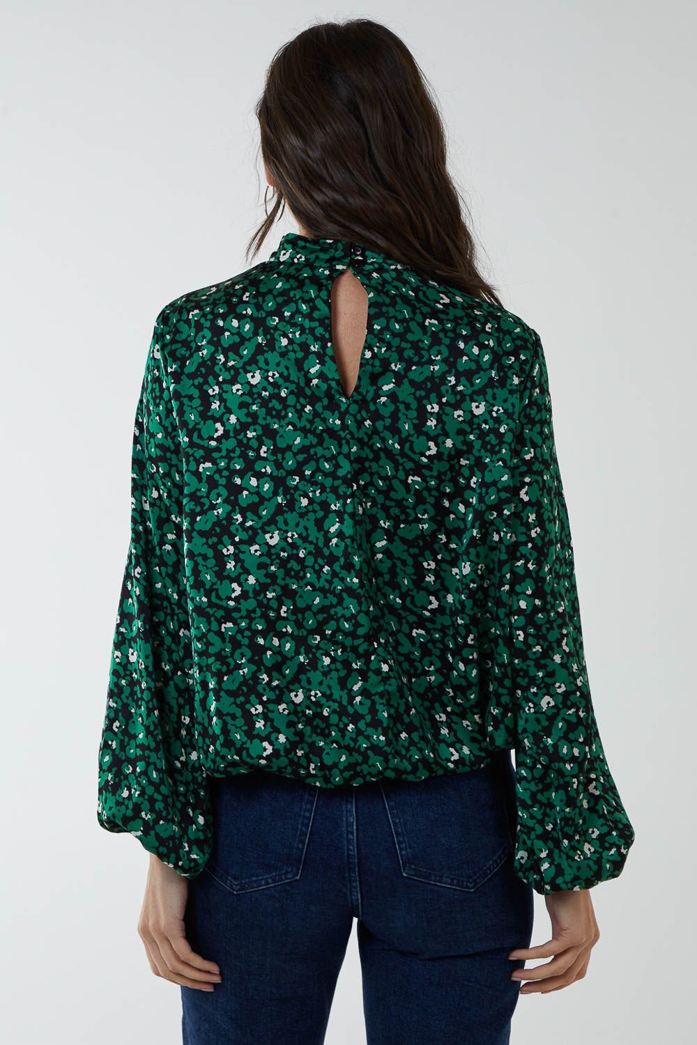 Blue Vanilla Satin Blouson Top