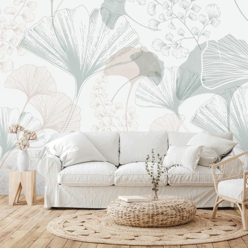 GINGKO - Papier Peint Panoramique L240xH270cm Multicolore Végétal