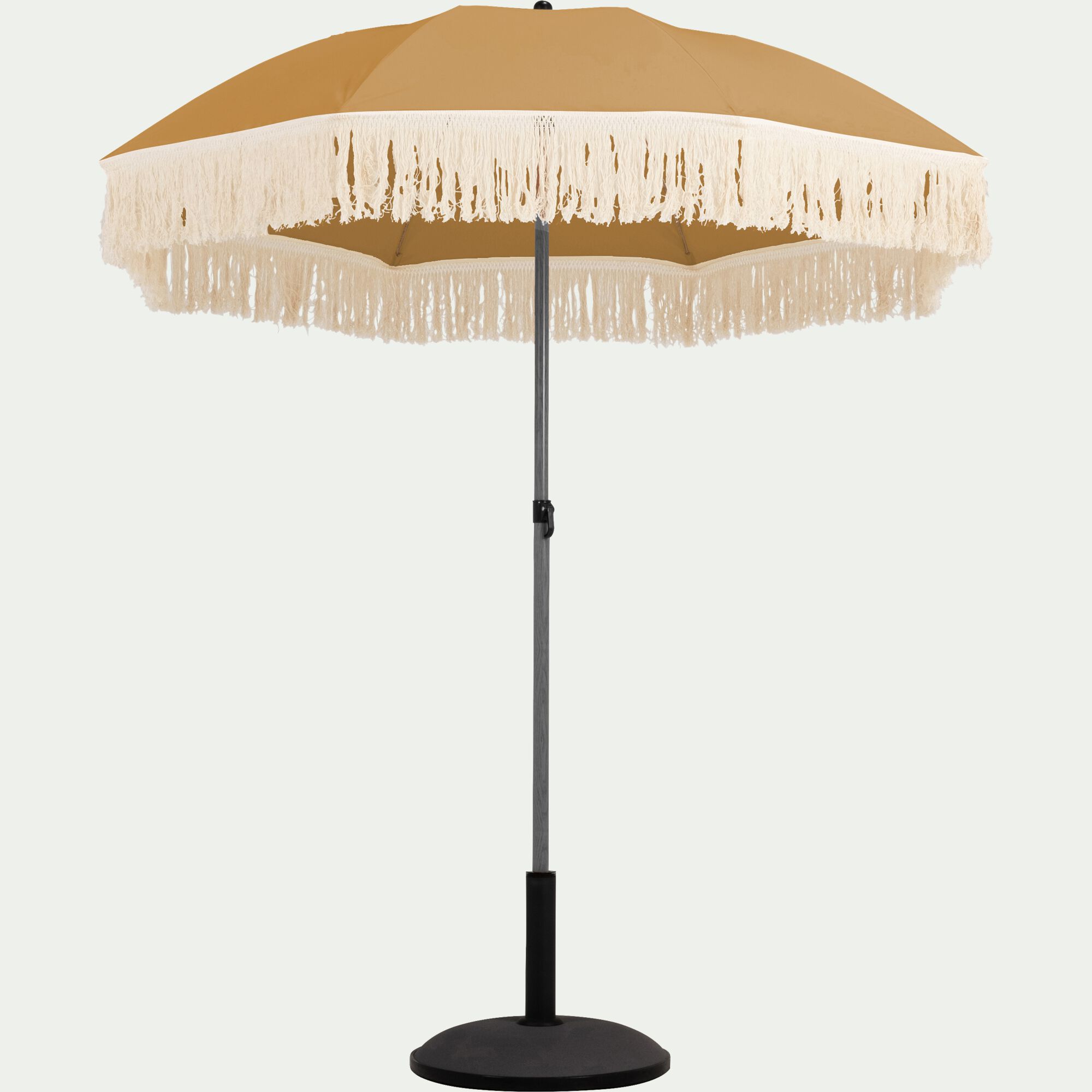 RICCIA - Parasol à franges D180cm - beige nèfle