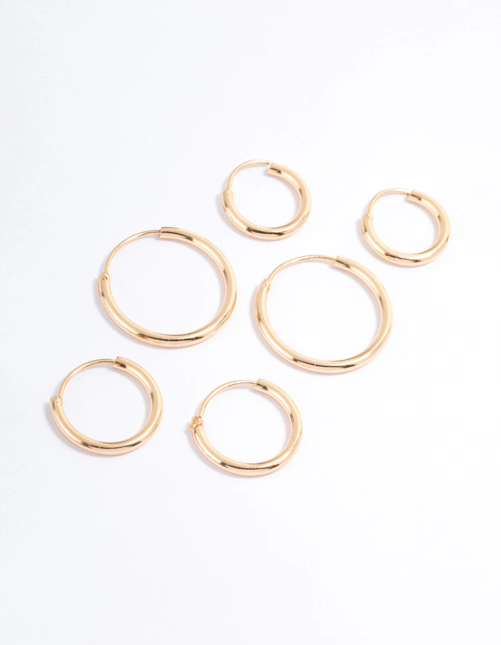 Gold Basic Skinny Graduating Earrings Pack