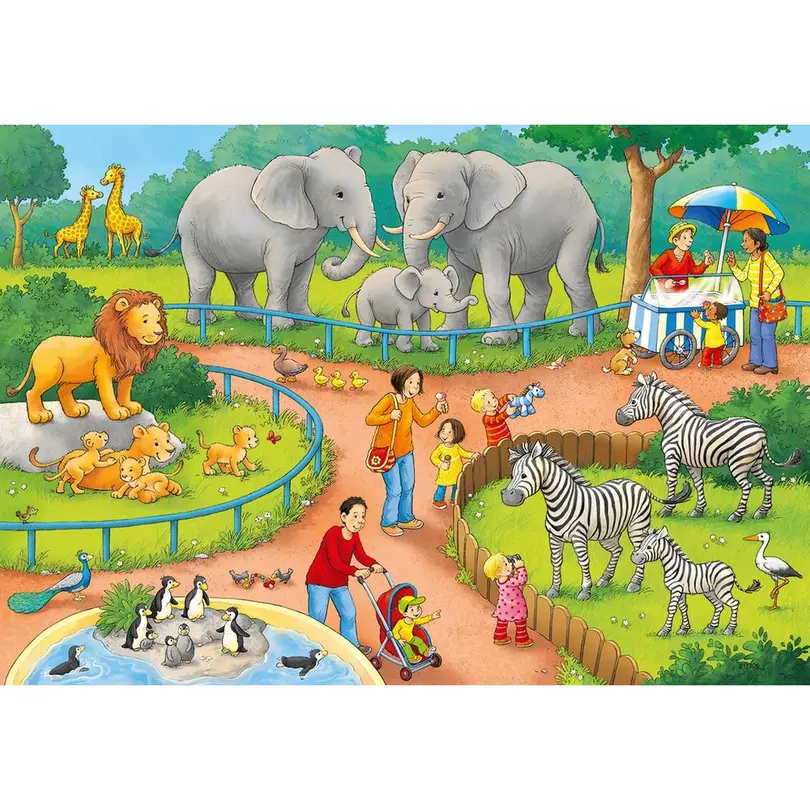 Puzzle 2er-Set Ein Tag im Zoo