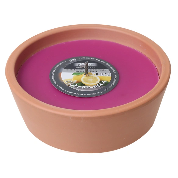 Outdoor-Kerze, Ø: 18,5 cm, pink, Duft: Zitronella