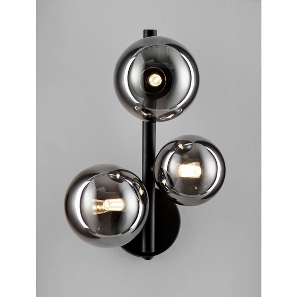Wandleuchte »Odillia«, LED, 3-flammig, schwarz/rauchgrau