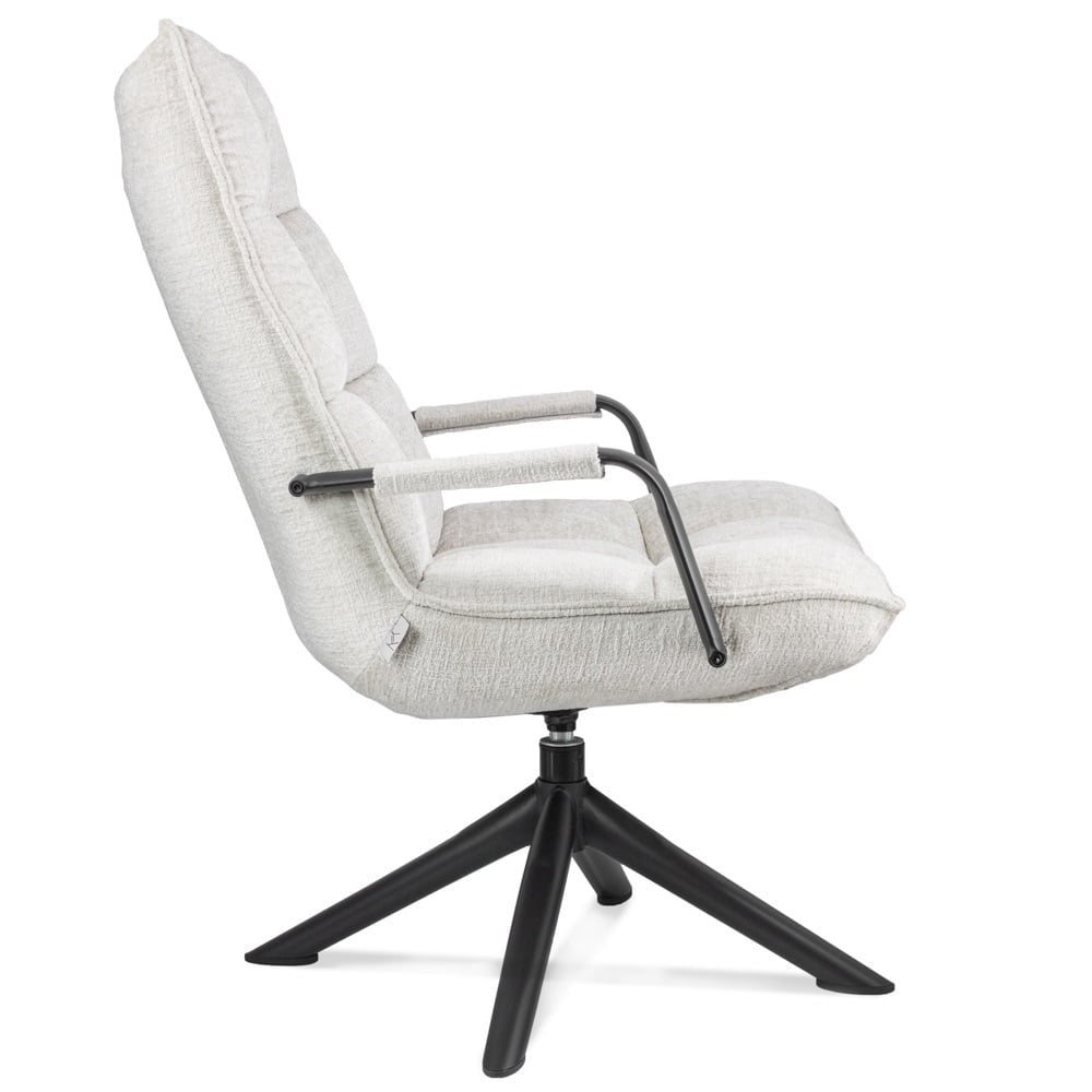 Draaifauteuil Met Armleuning - Fauteuil - Wit - 70 x 80 x 100 cm