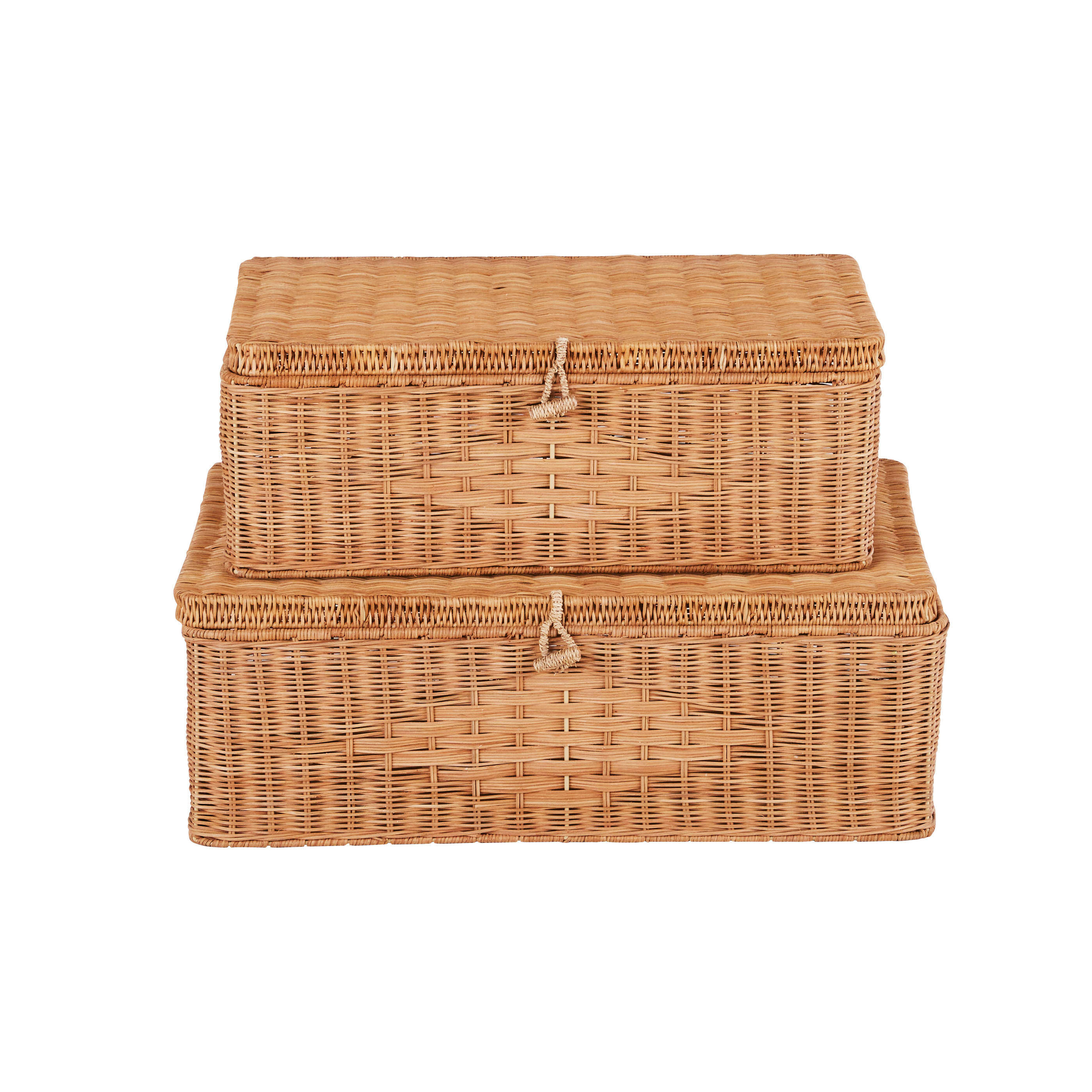 HORTENSE - Malles tressées en rotin (x2)