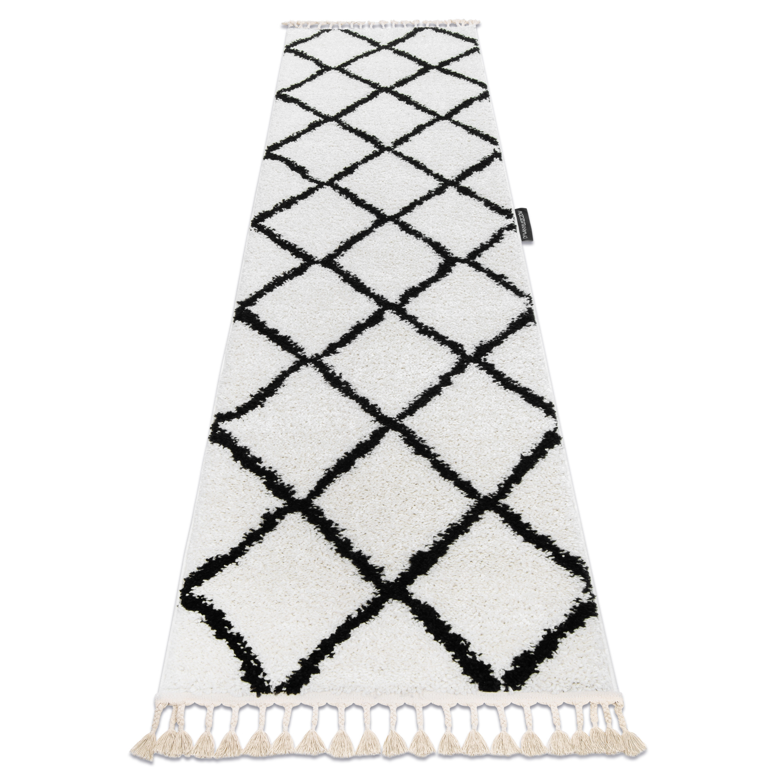 Dywan, Chodnik BERBER CROSS biały - do kuchni, przedpokoju, na 60x200 cm