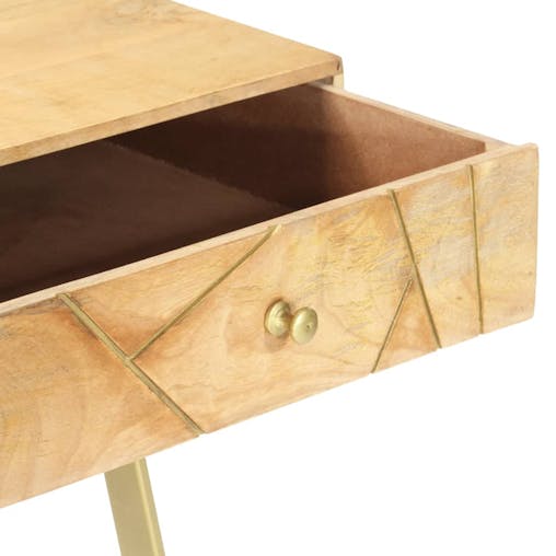 NNEVL Writing Desk with Drawers 100x55x75 cm Solid Mango Wood
