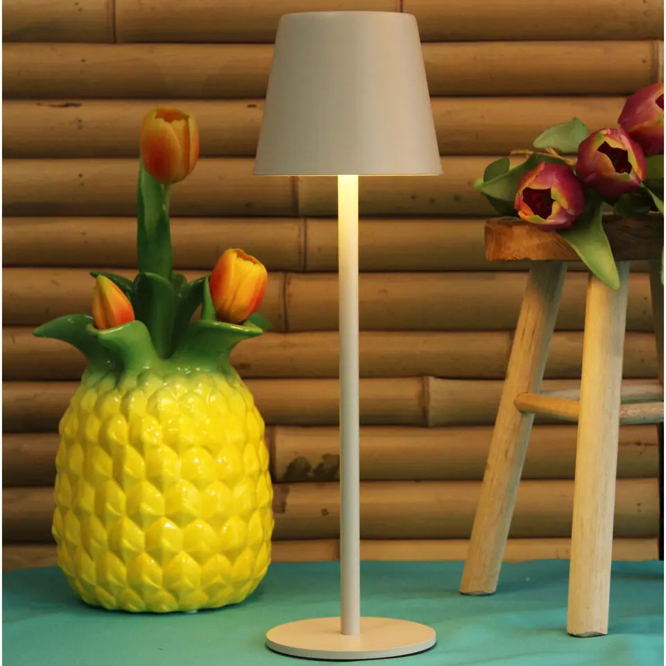 Anna Collection Portable tafellamp D11 x H37 cm - beige/zand - binnen en buiten