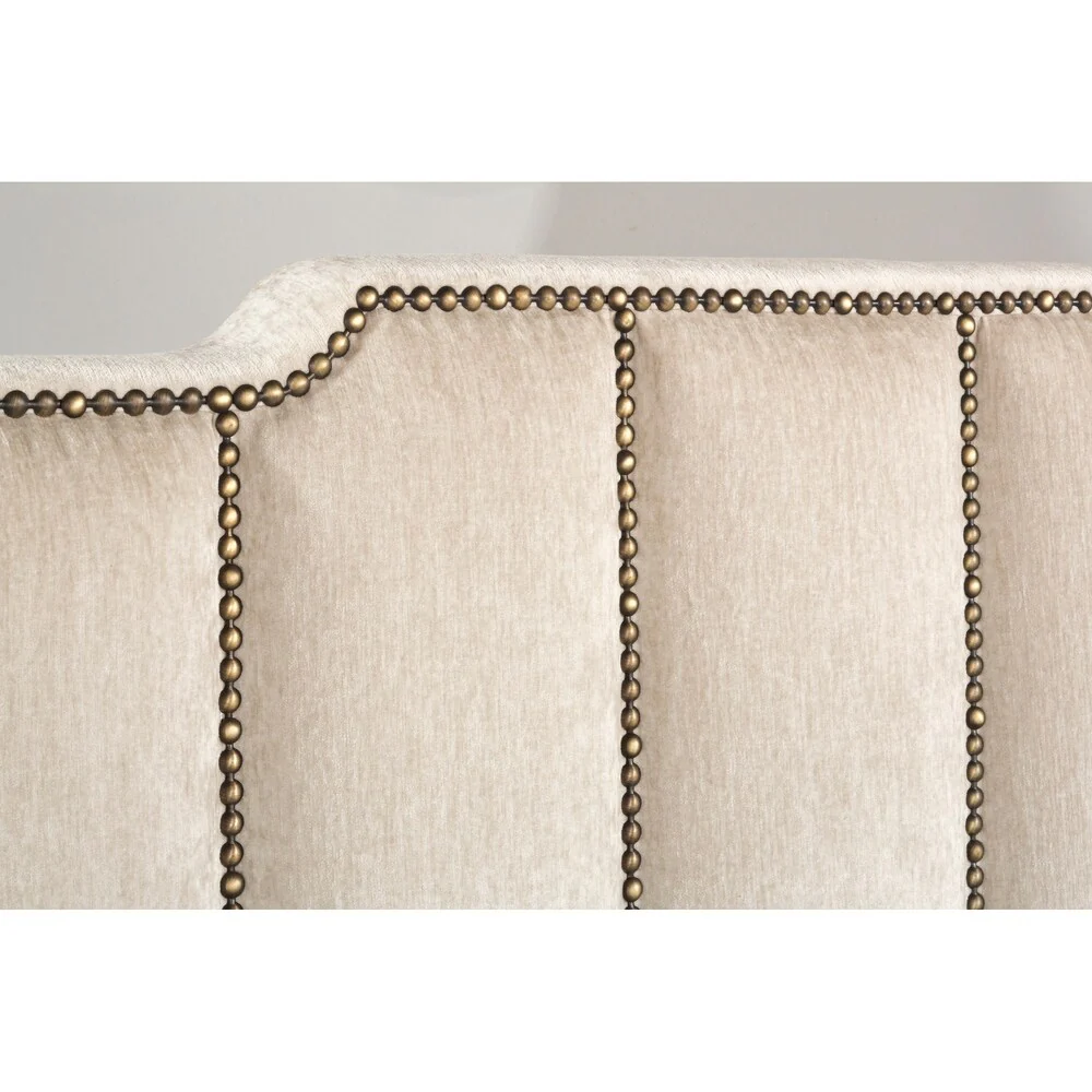 Hillsdale Castillo Headboard - Metal Headboard Frame Not Included- Queen - Bone Velvet