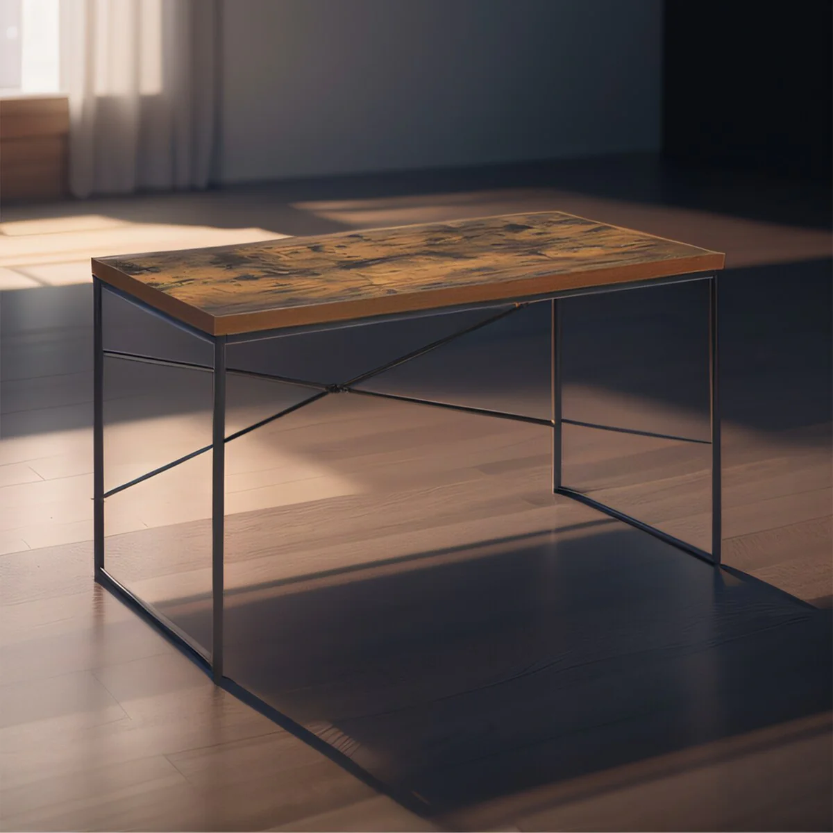 Weathered Oak & Black Desk with Matching Bookshelf by CUSchoice