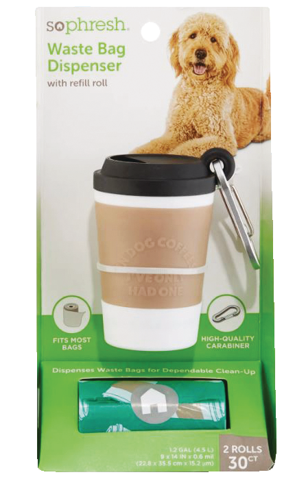 So Phresh Coffee Cup Waste Bag Dispenser with Refill Roll, 30-pk