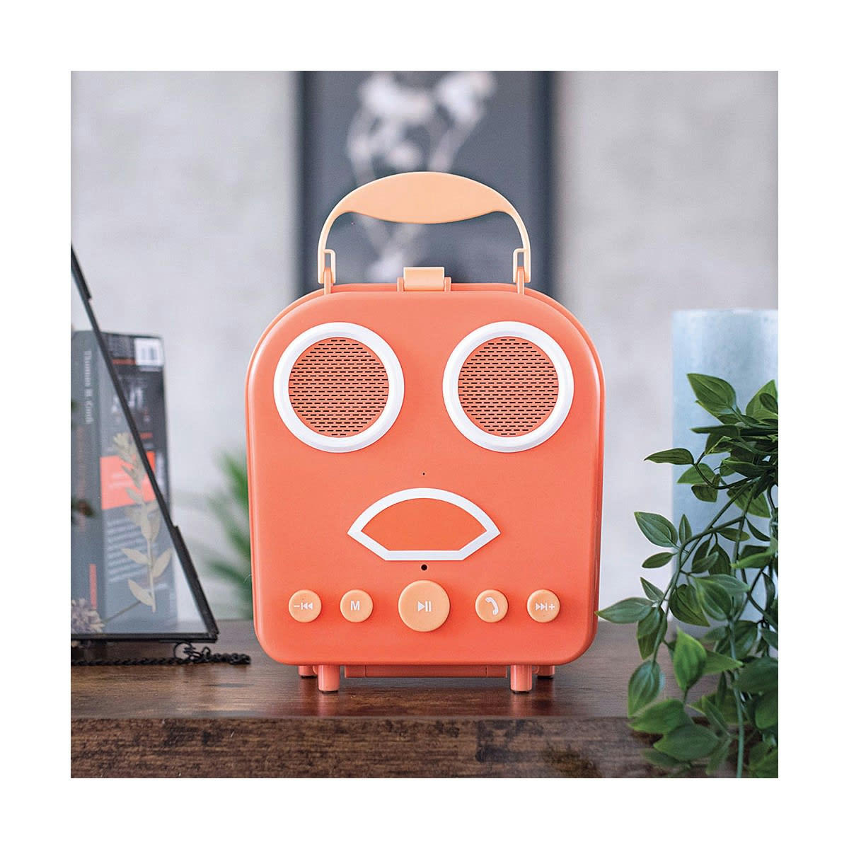 TES221B - Haut-parleur compatible bluetooth en plastique corail