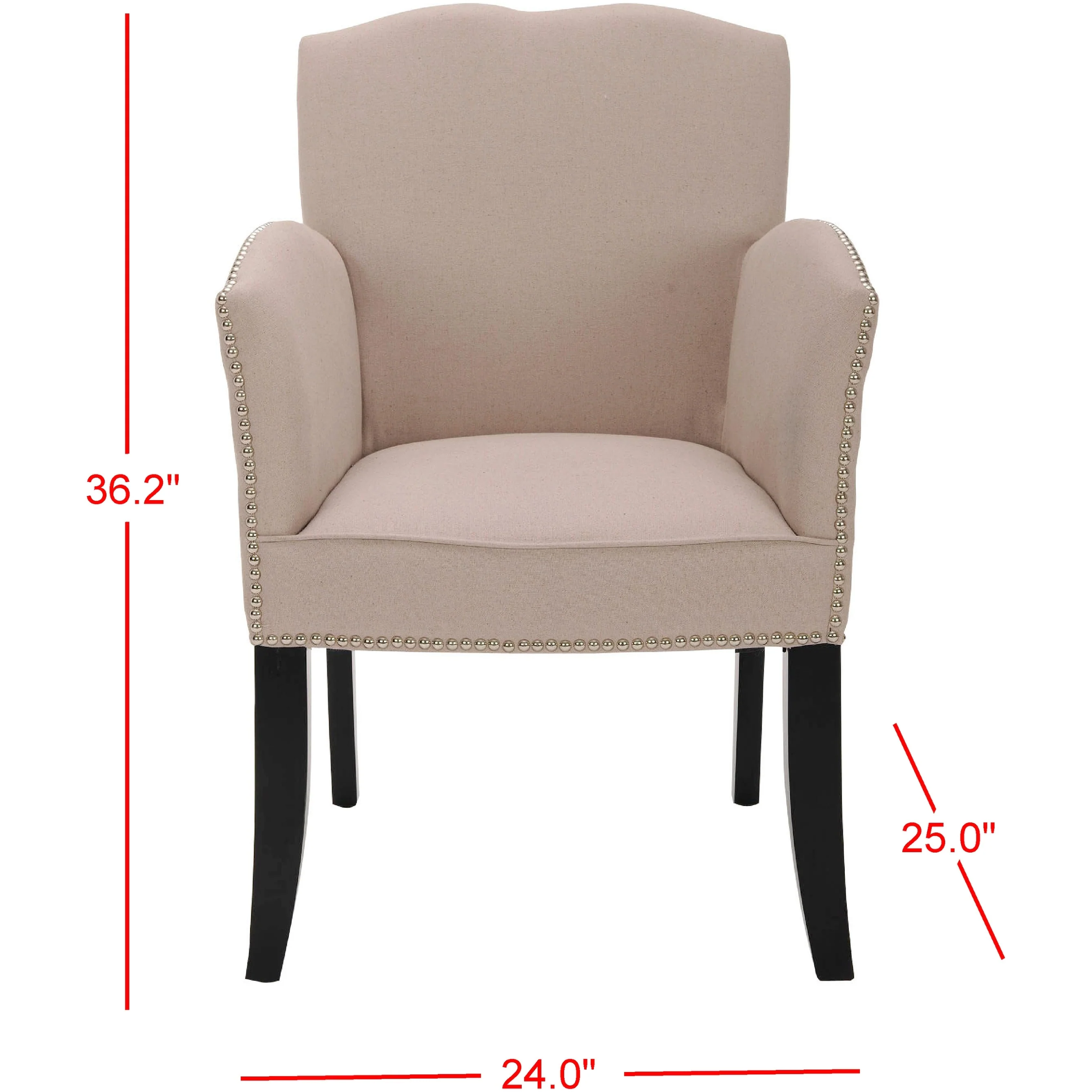 SAFAVIEH Veloudo Tan Linen Arm Chair - 24 x 25 x 36.2 - 24Wx25Dx36H